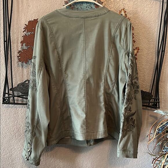 Soft Surroundings Green Utility Jacket Lightweight Cotton - Picture 2 of 5